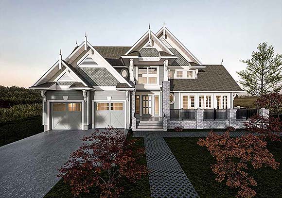 European, Victorian House Plan 84651 with 3 Beds, 4 Baths, 2 Car Garage Elevation