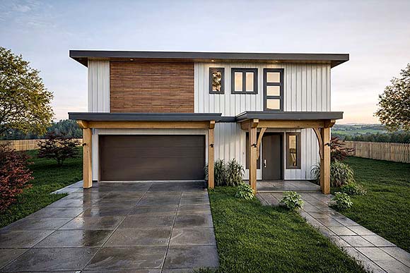 Contemporary, Modern House Plan 84655 with 3 Beds, 3 Baths, 2 Car Garage Elevation