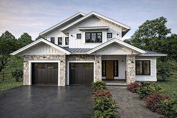 Contemporary, Craftsman, Farmhouse, New American House Plan 84662 with 3 Beds, 3 Baths, 2 Car Garage Elevation