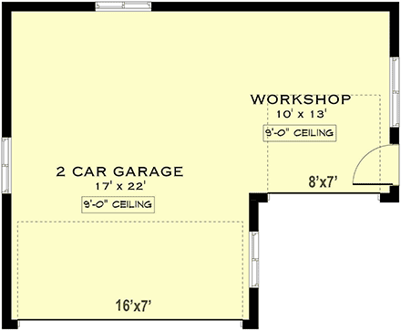 Craftsman, Farmhouse 2 Car Garage Plan 84666 First Level Plan