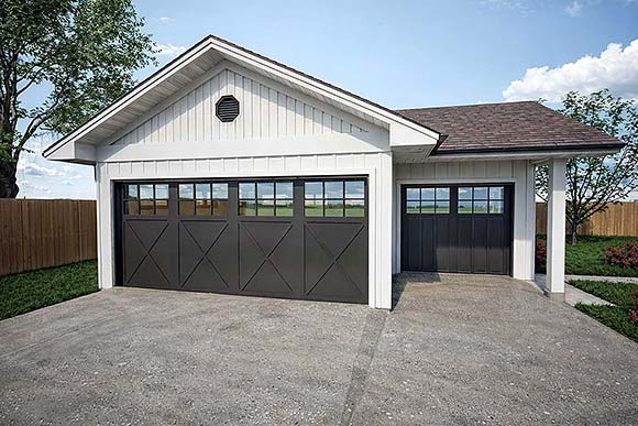 Craftsman, Farmhouse 2 Car Garage Plan 84666 Elevation
