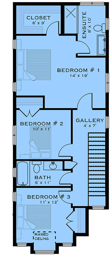 Cottage, Country, Craftsman, Farmhouse House Plan 84672 with 3 Beds, 3 Baths Second Level Plan