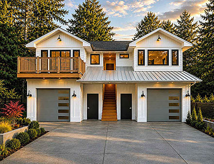 Garage-Living Plan 84673