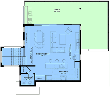 Cabin, Contemporary, European House Plan 84674 with 3 Beds, 4 Baths Second Level Plan