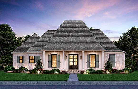 Acadian, French Country House Plan 84700 with 4 Beds, 3 Baths, 2 Car Garage Elevation