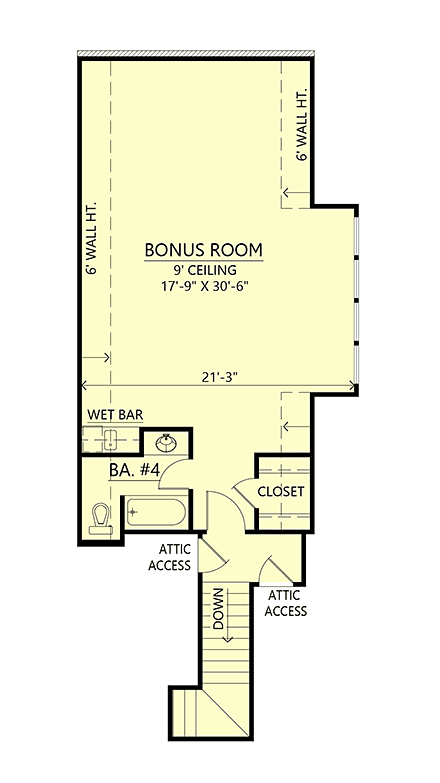 Contemporary, Farmhouse, New American House Plan 84702 with 4 Beds, 5 Baths, 3 Car Garage Second Level Plan