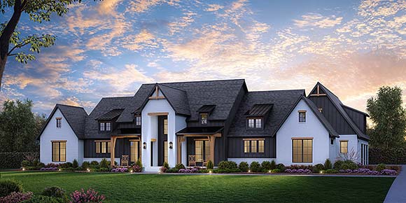 Contemporary, Farmhouse, New American House Plan 84702 with 4 Beds, 5 Baths, 3 Car Garage Elevation