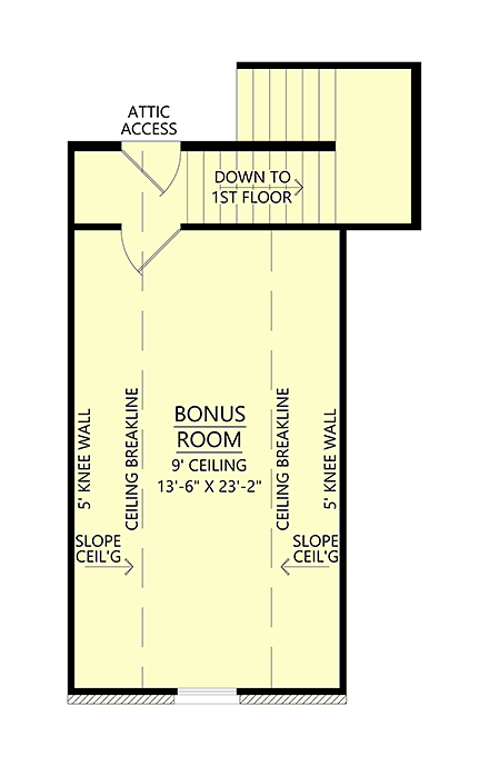 Country, Craftsman, Farmhouse, New American House Plan 84706 with 4 Beds, 2 Baths, 2 Car Garage Second Level Plan