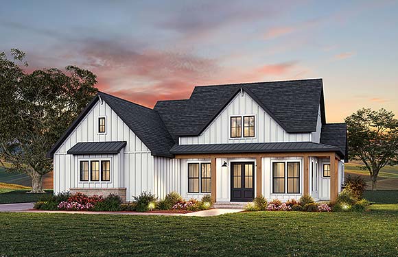 Contemporary, Country, Farmhouse House Plan 84720 with 3 Beds, 3 Baths, 2 Car Garage Elevation