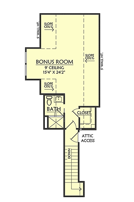 Contemporary, Country, Craftsman, Farmhouse, New American House Plan 84724 with 4 Beds, 5 Baths, 2 Car Garage Second Level Plan
