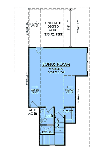 Contemporary, Craftsman, Farmhouse, New American House Plan 84725 with 4 Beds, 5 Baths, 3 Car Garage Second Level Plan