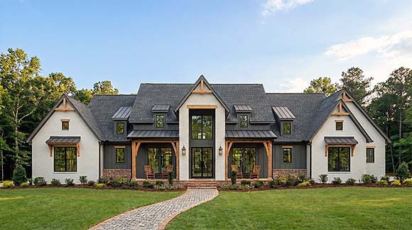 Contemporary, Craftsman, Farmhouse, New American House Plan 84725 with 4 Beds, 5 Baths, 3 Car Garage Elevation