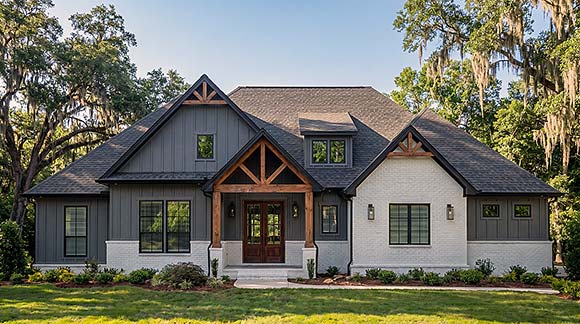 Contemporary, Craftsman, Farmhouse, New American House Plan 84726 with 4 Beds, 3 Baths, 2 Car Garage Elevation
