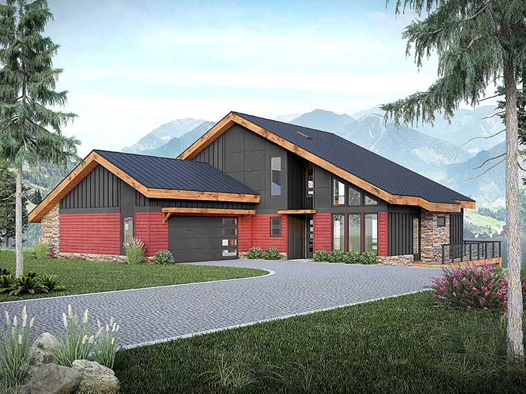 European, Modern Plan with 2849 Sq. Ft., 3 Bedrooms, 2 Bathrooms, 2 Car Garage Picture 6