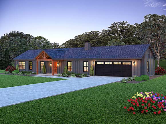 Country, Craftsman, Farmhouse, Ranch House Plan 84805 with 3 Beds, 2 Baths, 2 Car Garage Elevation
