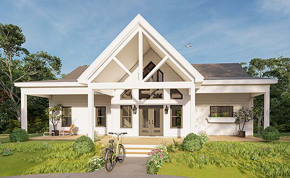 Bungalow, Cabin, Country, Craftsman, Farmhouse, Ranch House Plan 84816 with 3 Beds, 3 Baths Elevation