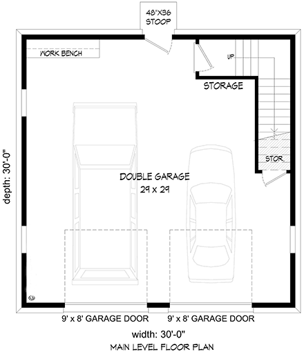 Country, Farmhouse, Traditional 2 Car Garage Plan 84822 First Level Plan