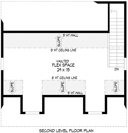 Country, Farmhouse, Traditional 2 Car Garage Plan 84822 Second Level Plan