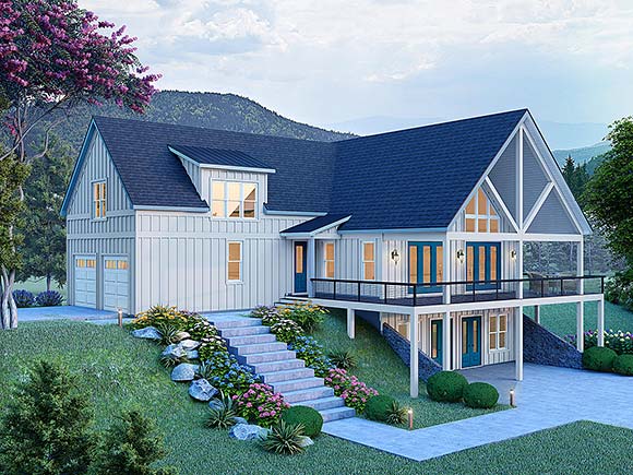 Country, Craftsman, Farmhouse House Plan 84828 with 3 Beds, 3 Baths, 2 Car Garage Elevation