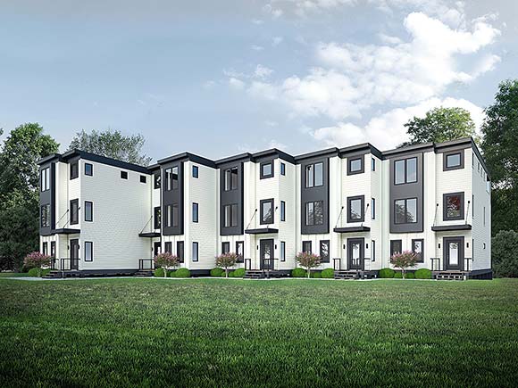 Contemporary, Modern Multi-Family Plan 84830 with 10 Beds, 13 Baths Elevation