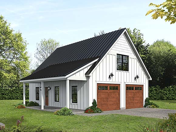 Country, Traditional Garage-Living Plan 84840 with 1 Beds, 1 Baths, 3 Car Garage Elevation