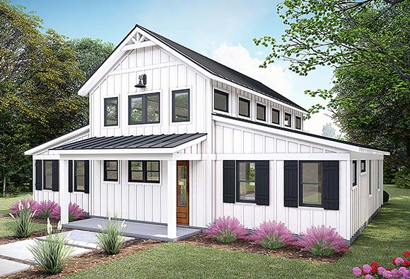 Barndominium, Country, Farmhouse House Plan 84844 with 2 Beds, 3 Baths Elevation