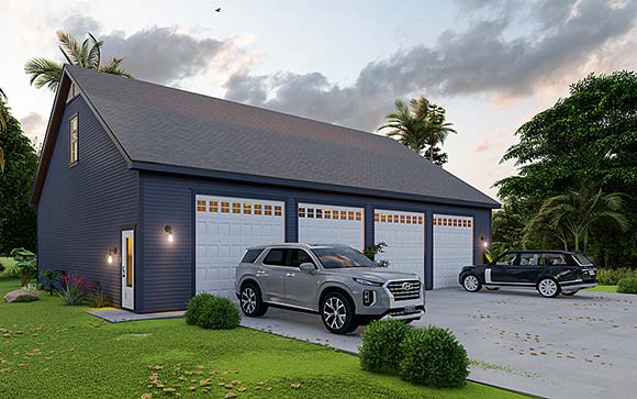Traditional 4 Car Garage Plan 84860 Elevation