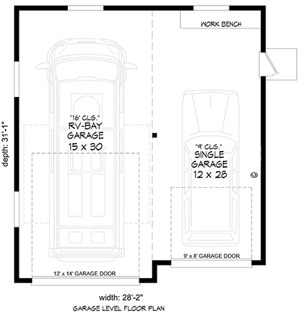 Barndominium, Country, Craftsman, Farmhouse 2 Car Garage Plan 84862 First Level Plan