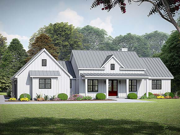 Country, Farmhouse, Ranch, Traditional House Plan 84865 with 3 Beds, 3 Baths, 3 Car Garage Elevation