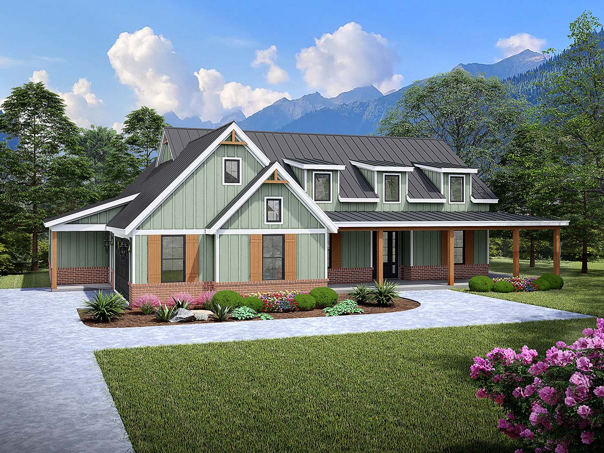Country, Farmhouse Plan with 2247 Sq. Ft., 3 Bedrooms, 3 Bathrooms, 2 Car Garage Picture 3