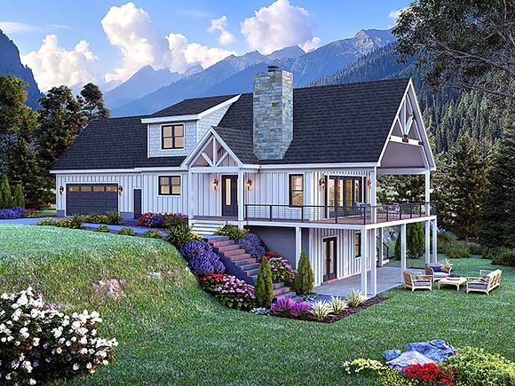 Contemporary, Cottage, Country, Farmhouse House Plan 84894 with 3 Beds, 3 Baths, 2 Car Garage Elevation