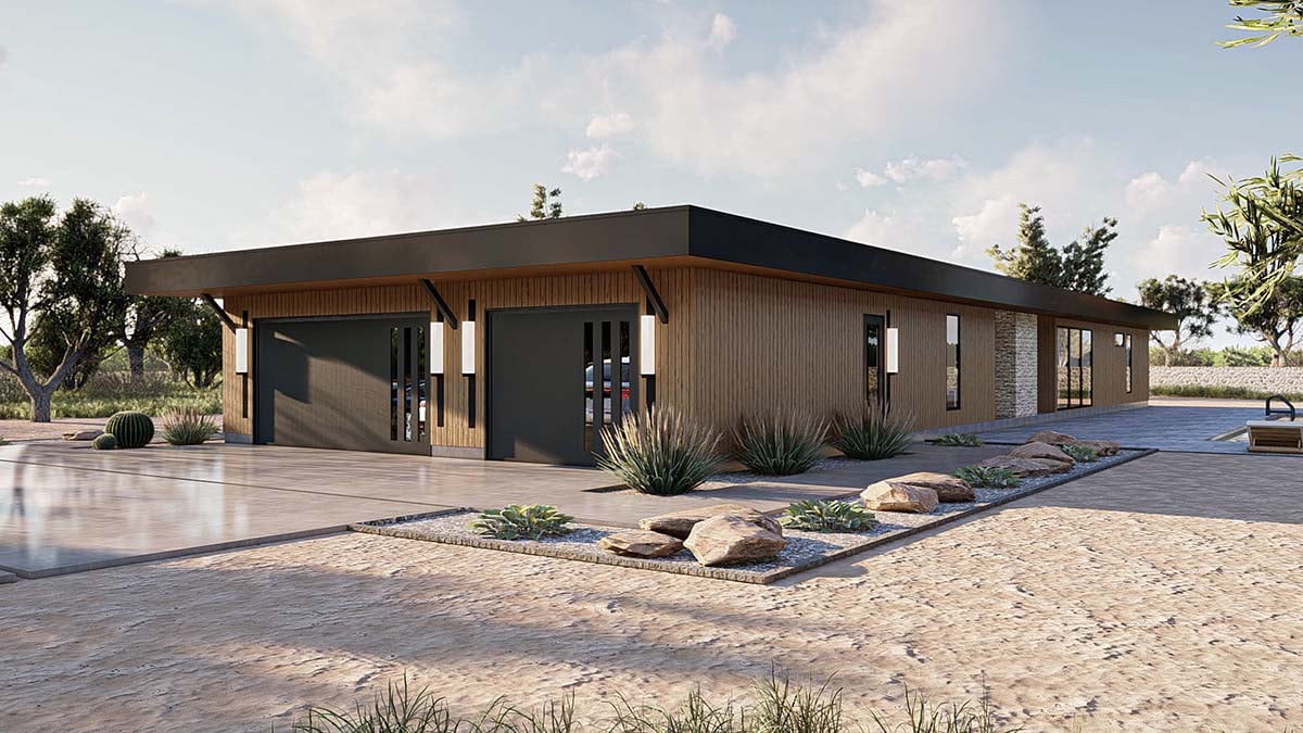 Modern Plan with 2340 Sq. Ft., 4 Bedrooms, 3 Bathrooms, 3 Car Garage Picture 2