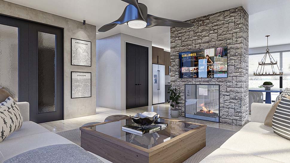 Modern Plan with 2340 Sq. Ft., 4 Bedrooms, 3 Bathrooms, 3 Car Garage Picture 12