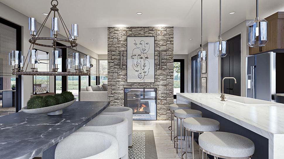 Modern Plan with 2340 Sq. Ft., 4 Bedrooms, 3 Bathrooms, 3 Car Garage Picture 13