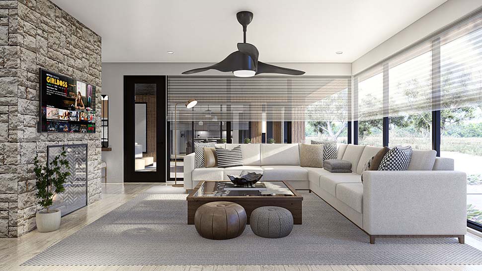 Modern Plan with 2340 Sq. Ft., 4 Bedrooms, 3 Bathrooms, 3 Car Garage Picture 14