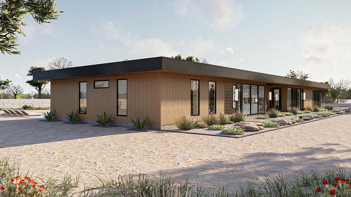 Modern Plan with 2340 Sq. Ft., 4 Bedrooms, 3 Bathrooms, 3 Car Garage Picture 3