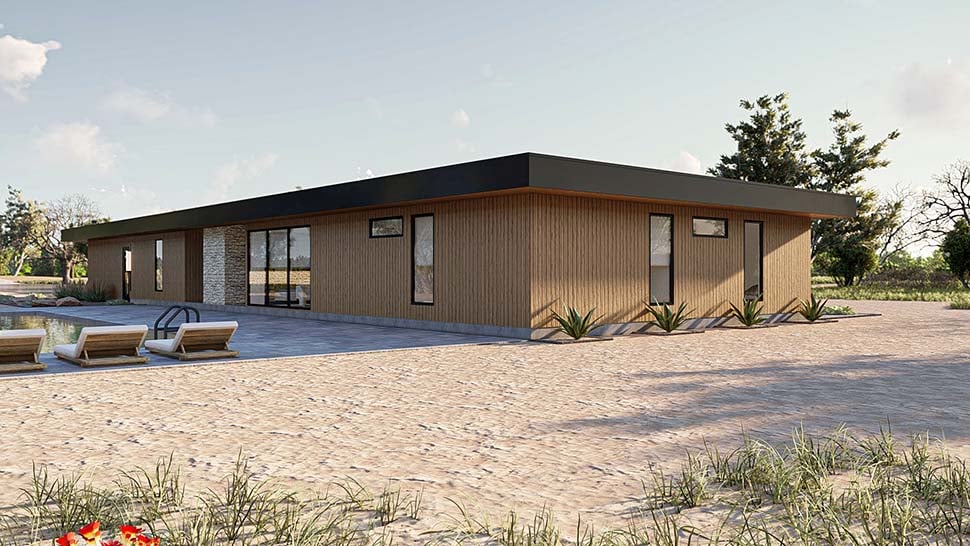 Modern Plan with 2340 Sq. Ft., 4 Bedrooms, 3 Bathrooms, 3 Car Garage Picture 4