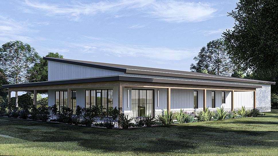 Barndominium Plan with 2113 Sq. Ft., 3 Bedrooms, 2 Bathrooms, 2 Car Garage Picture 3