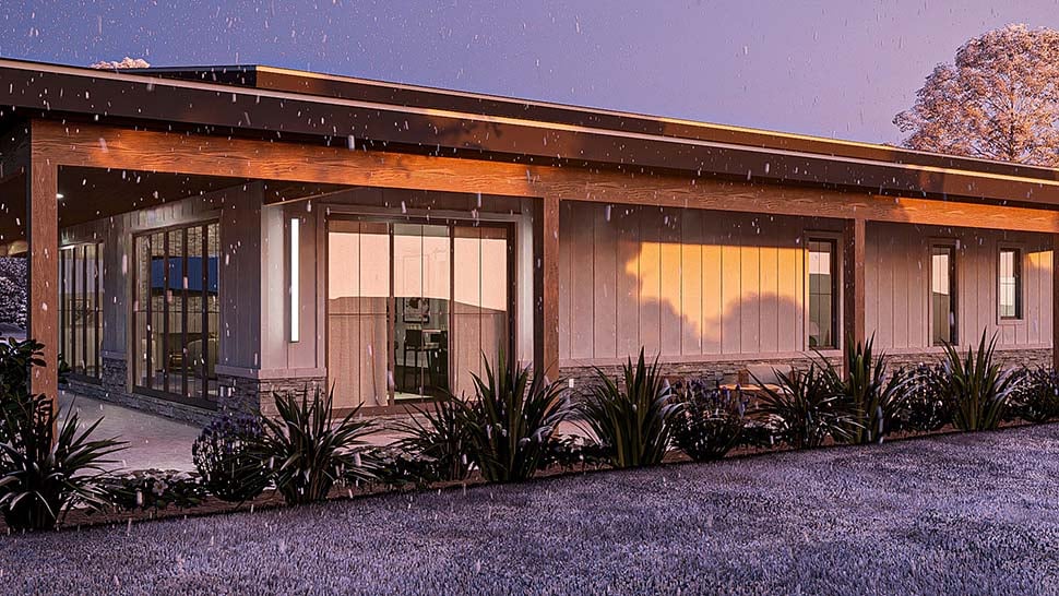 Barndominium Plan with 2113 Sq. Ft., 3 Bedrooms, 2 Bathrooms, 2 Car Garage Picture 4