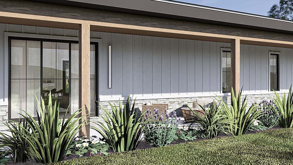 Barndominium Plan with 2113 Sq. Ft., 3 Bedrooms, 2 Bathrooms, 2 Car Garage Picture 5