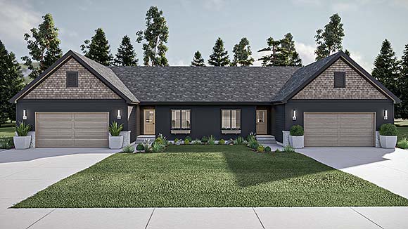 Traditional Multi-Family Plan 84903 with 6 Beds, 4 Baths, 4 Car Garage Elevation