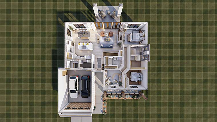 Country, Farmhouse, New American, Ranch, Traditional Plan with 1712 Sq. Ft., 3 Bedrooms, 2 Bathrooms, 2 Car Garage Picture 6