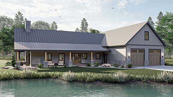 Barndominium, Country House Plan 84906 with 3 Beds, 3 Baths, 2 Car Garage Elevation