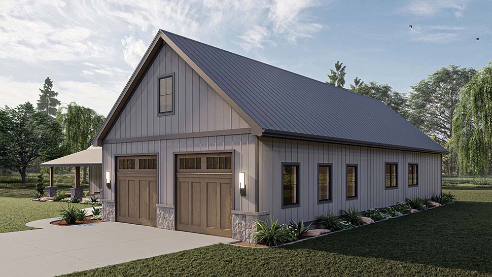 Barndominium, Country Plan with 2758 Sq. Ft., 3 Bedrooms, 3 Bathrooms, 2 Car Garage Picture 4