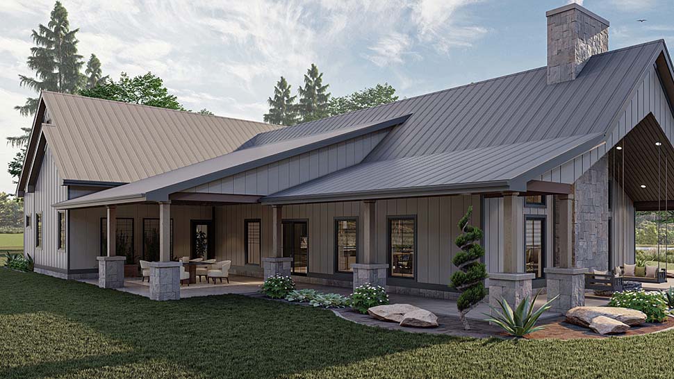 Barndominium, Country Plan with 2758 Sq. Ft., 3 Bedrooms, 3 Bathrooms, 2 Car Garage Picture 5