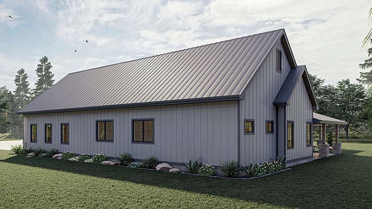 Barndominium, Country Plan with 2758 Sq. Ft., 3 Bedrooms, 3 Bathrooms, 2 Car Garage Picture 6