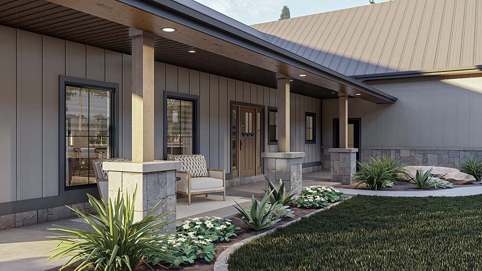 Barndominium, Country Plan with 2758 Sq. Ft., 3 Bedrooms, 3 Bathrooms, 2 Car Garage Picture 10