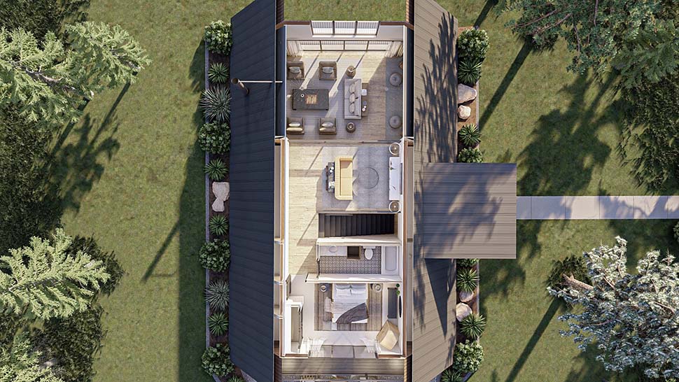 A-Frame, Cabin, Cottage Plan with 2007 Sq. Ft., 2 Bedrooms, 2 Bathrooms Picture 7