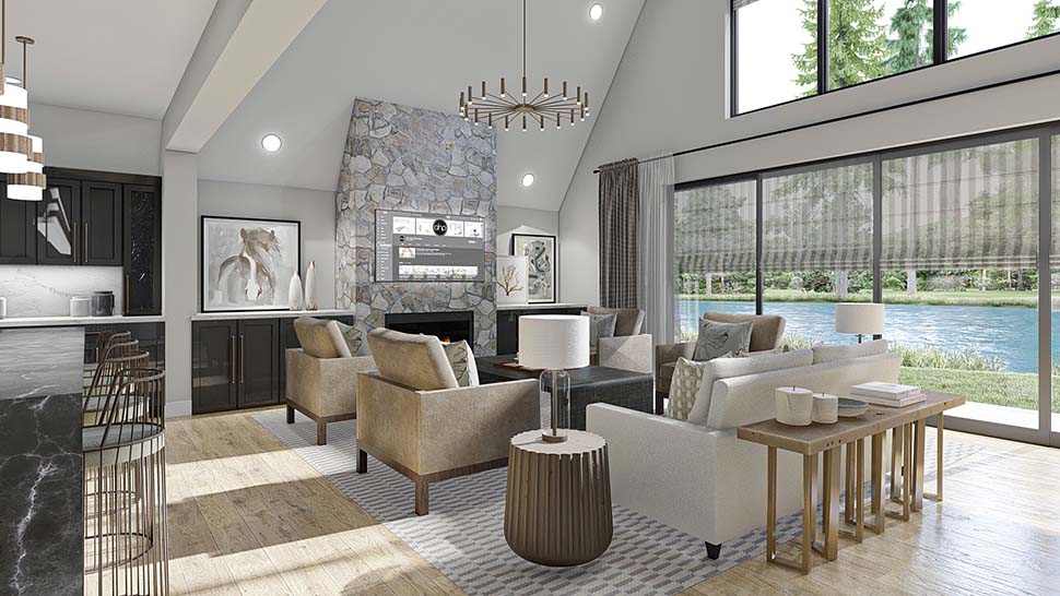 A-Frame, Cabin, Cottage Plan with 2007 Sq. Ft., 2 Bedrooms, 2 Bathrooms Picture 9