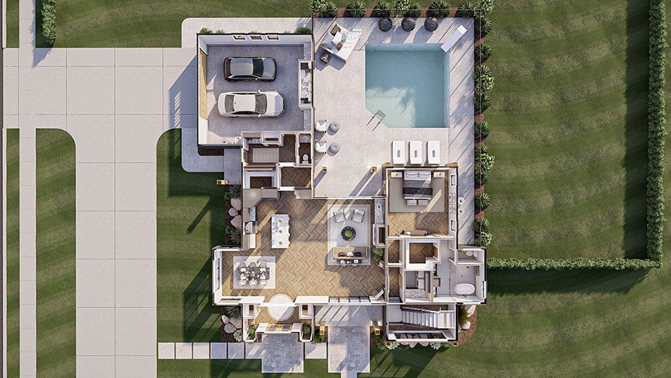 Modern Plan with 3303 Sq. Ft., 4 Bedrooms, 4 Bathrooms, 2 Car Garage Picture 25